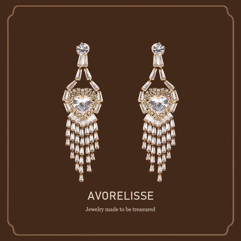 Élan Tassel Crystal Clip-On Drop Earrings product image 1