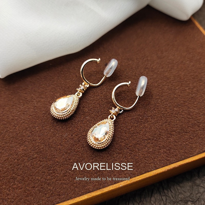 Lumière Teardrop Crystal Clip-On Earrings product image 3