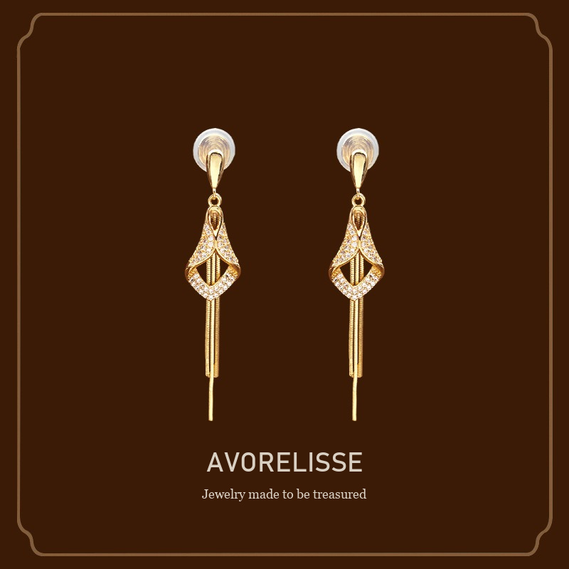 Vesper Tassel Diamond-Shaped Clip-On Drop Earrings product image 1