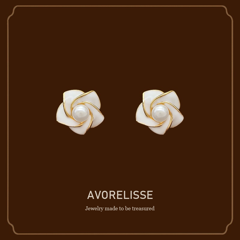Celeste Camellia Floral Pearl Clip-On Earrings product image 1