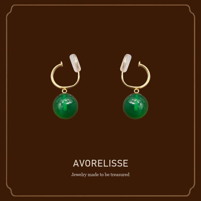 Vesper Jade-Inspired Clip-On Earrings Avorelisse cover image
