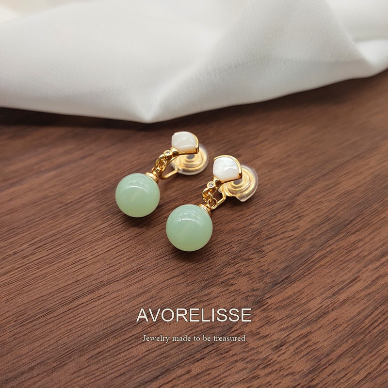 Aurelia Fan Cat-Eye Jade-Inspired Clip-On Earrings product image 5