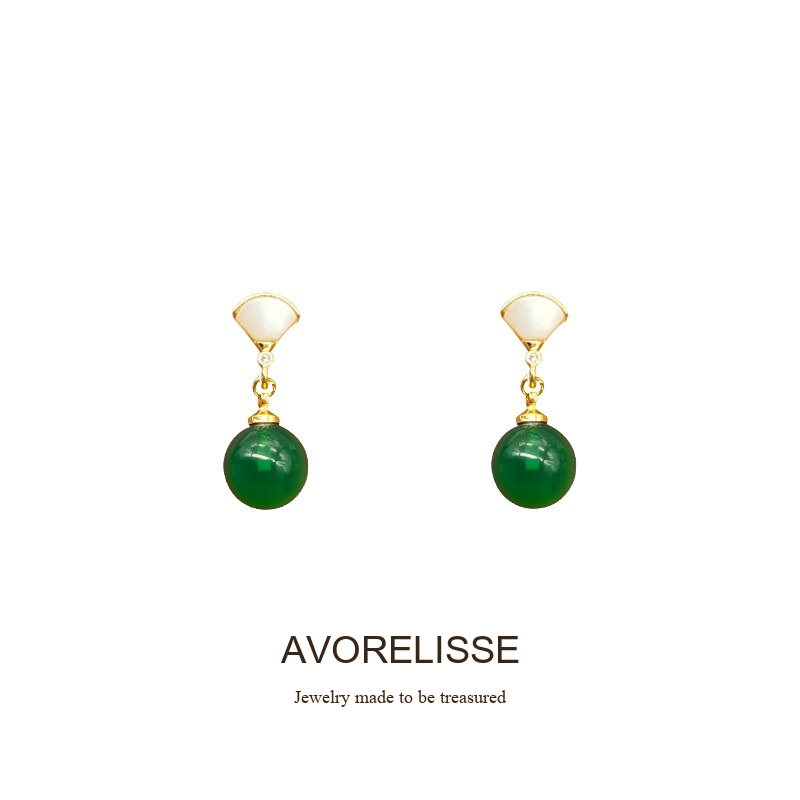 Aurelia Fan Cat-Eye Jade-Inspired Clip-On Earrings product image 7