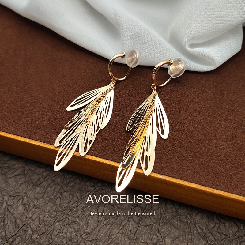 Noelle Tassel Wing Clip-On Drop Earrings product image 5