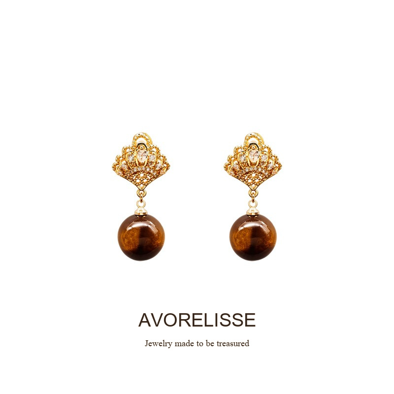 Vesper Tiger-Eye Inspired Clip-On Drop Earrings product image 7