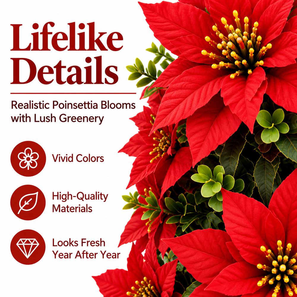 🔥2026 Christmas Sale 50% OFF | Christmas Poinsettia Tree Ground Stake