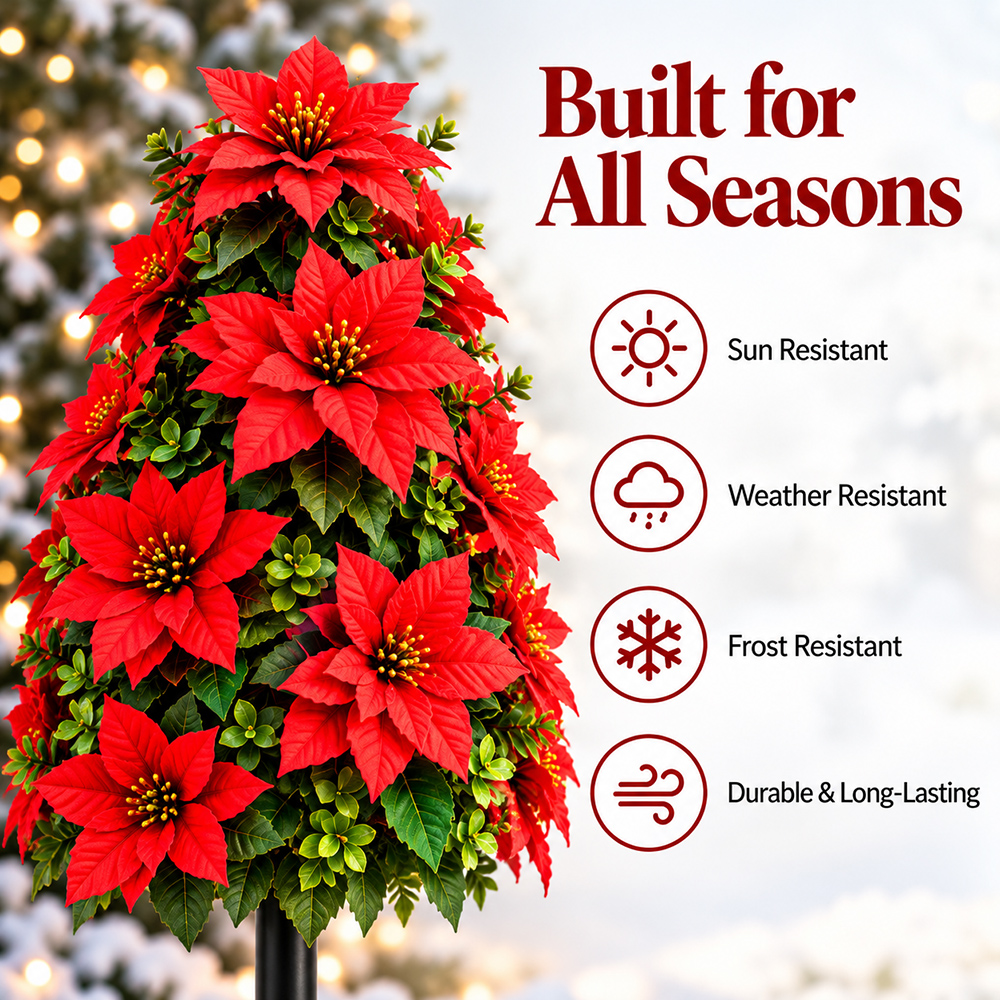 🔥2026 Christmas Sale 50% OFF | Christmas Poinsettia Tree Ground Stake