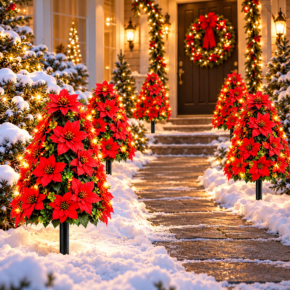 🔥2026 Christmas Sale 50% OFF | Christmas Poinsettia Tree Ground Stake