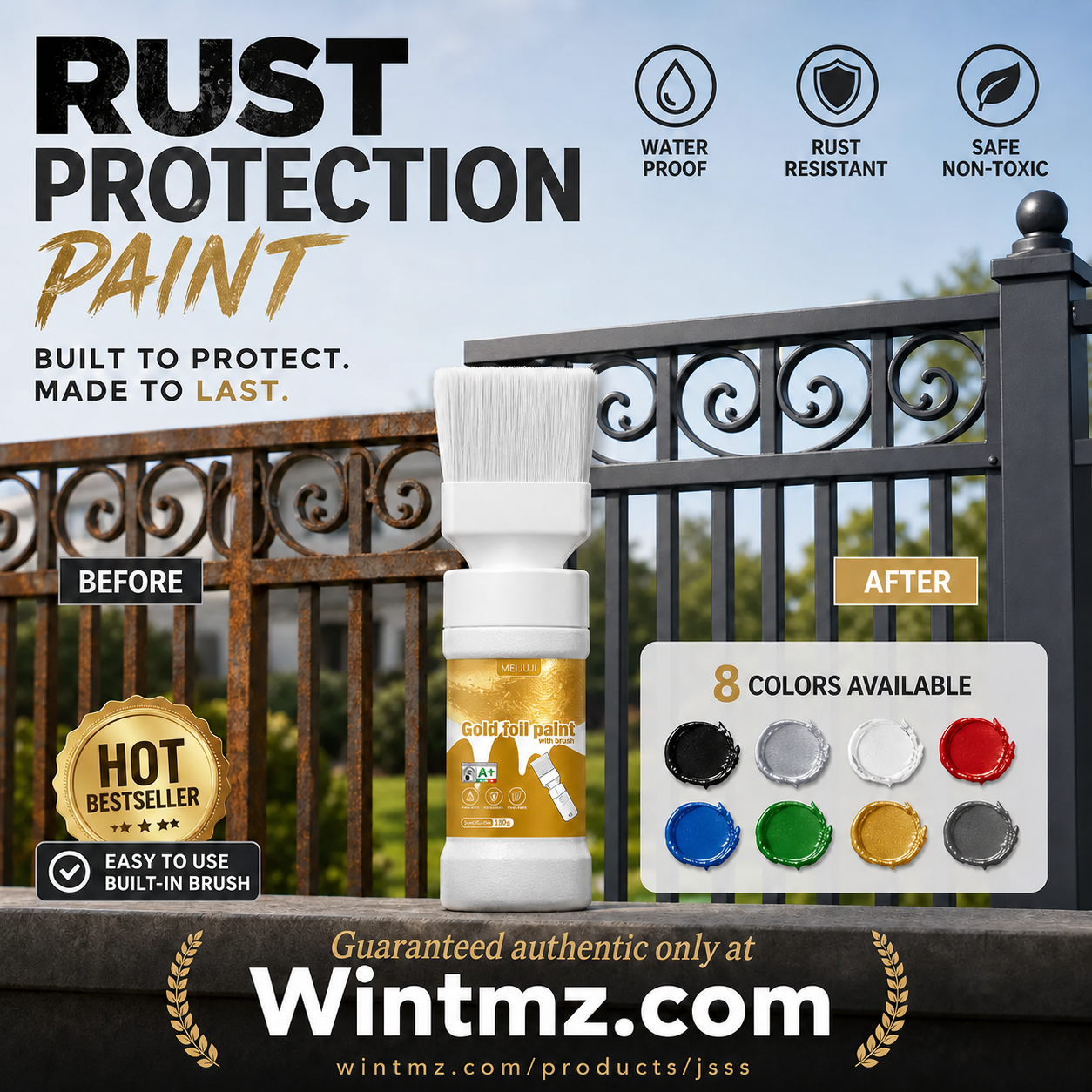 ✨New Arrival-🔥 BUY 2 GET 1 FREE (3 PCS)   🖌️Refresh paint surfaces in one simple spray!✨🏠Water-Based Metallic Silver Paint with Built-in Brush💥👍