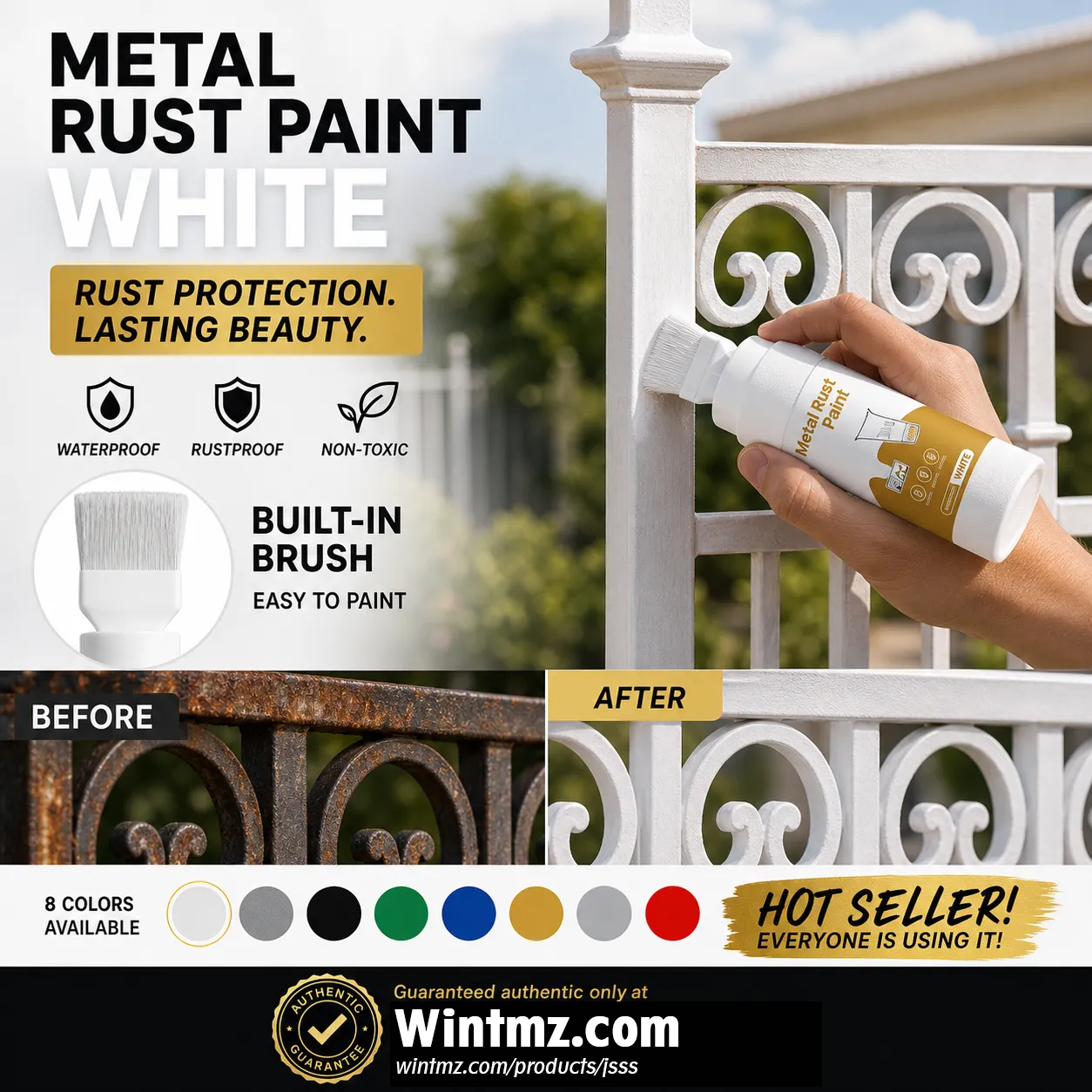 ✨New Arrival-🔥 BUY 2 GET 1 FREE (3 PCS)   🖌️Refresh paint surfaces in one simple spray!✨🏠Water-Based Metallic Silver Paint with Built-in Brush💥👍