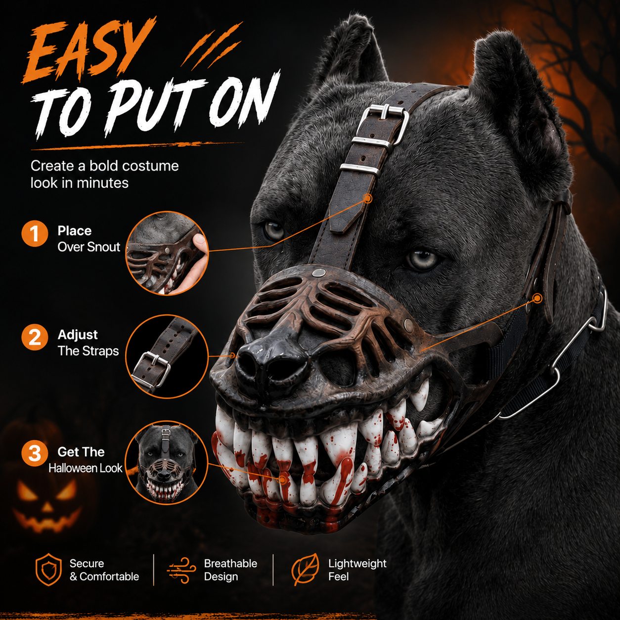 🐺 Halloween Monster Dog Costume Muzzle – Scary Latex Pet Party Accessory(📦Buy 2 Free Shipping)