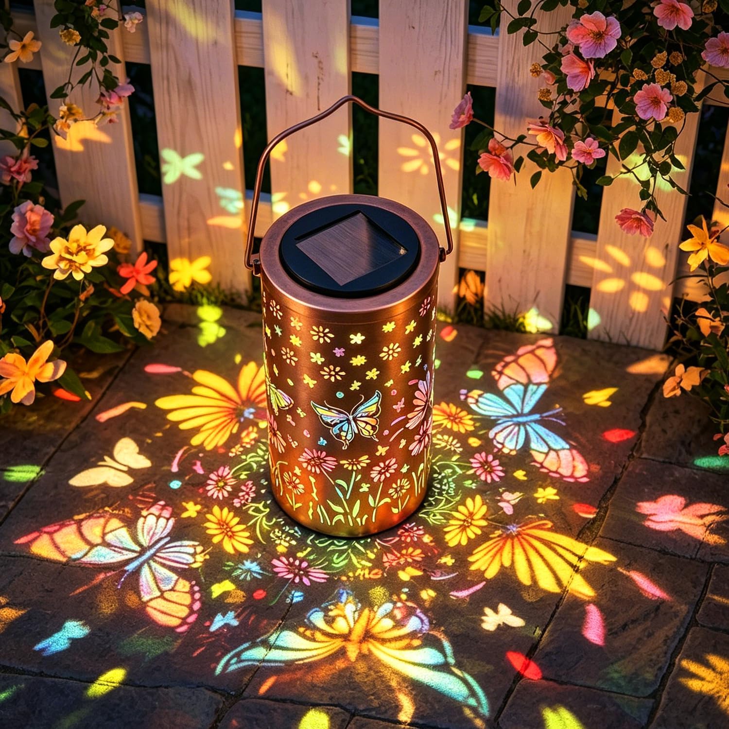 🔥HOT SALE 60% OFF🦋Colorful Butterfly Glow Solar Garden Lantern