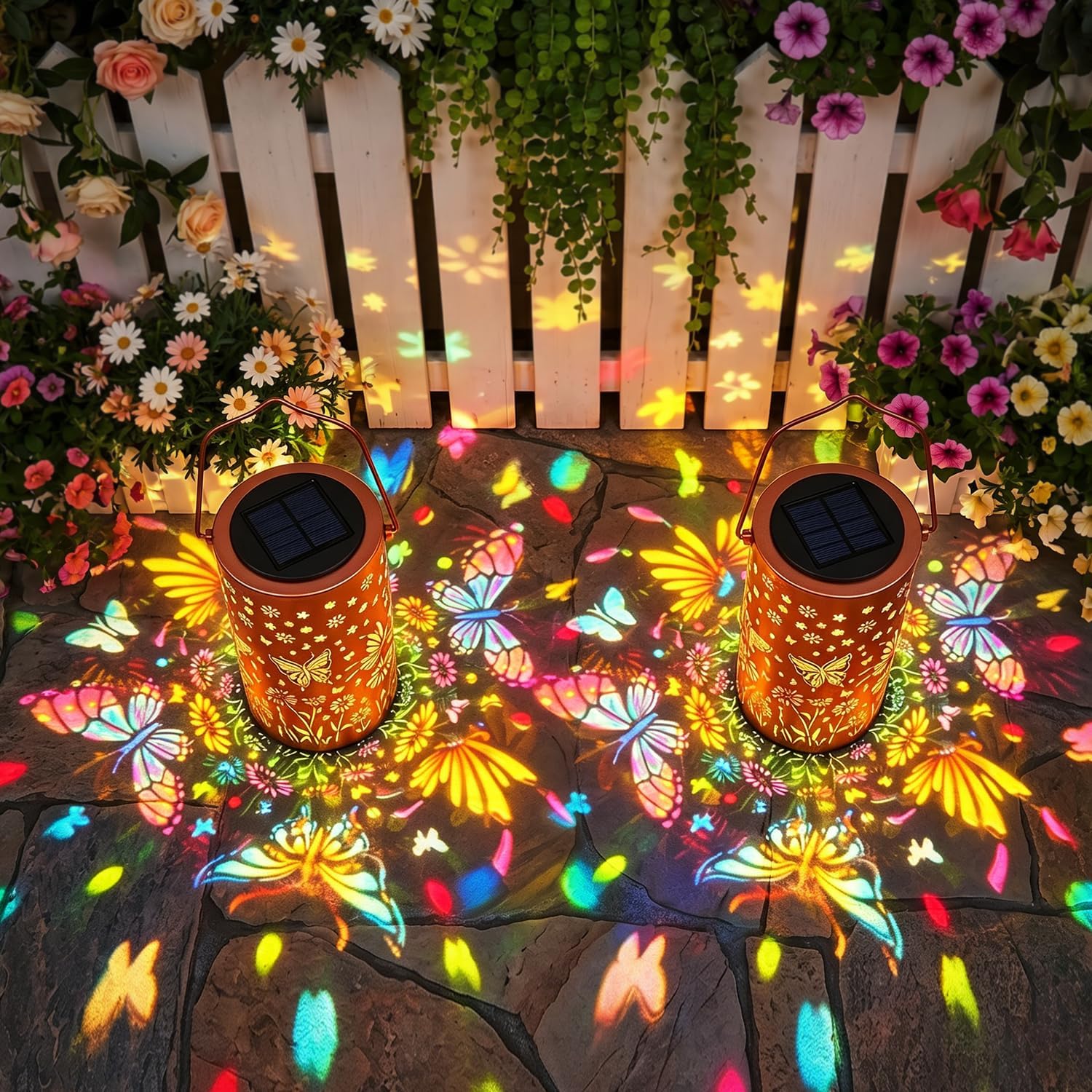 🔥HOT SALE 60% OFF🦋Colorful Butterfly Glow Solar Garden Lantern