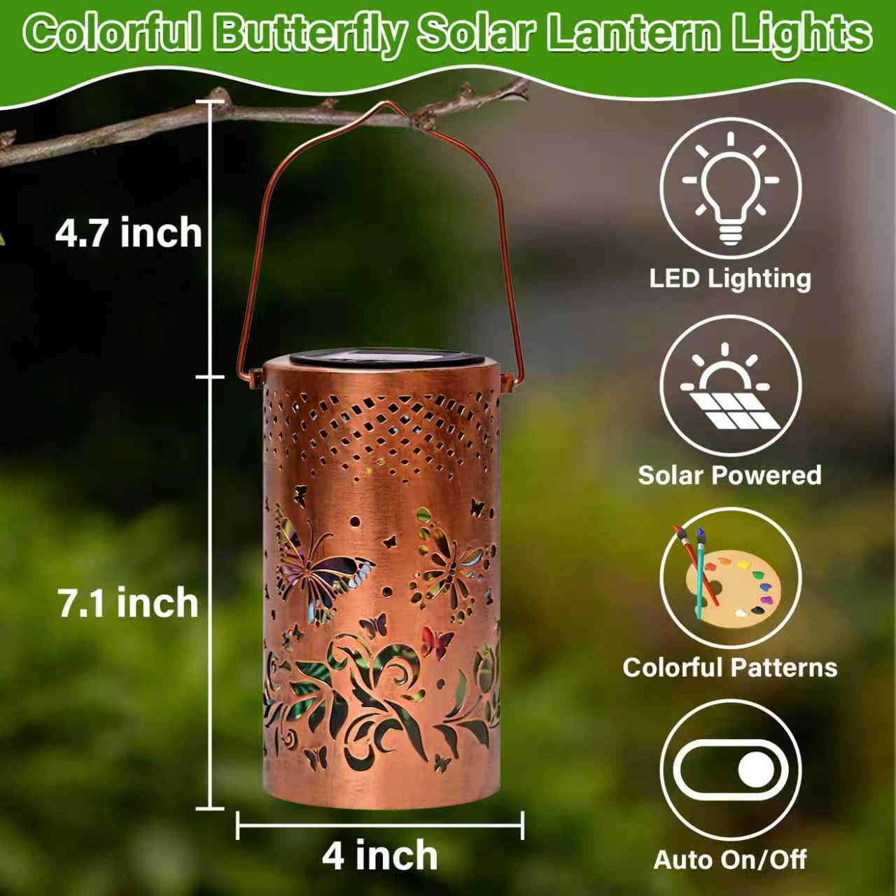 🔥HOT SALE 60% OFF🦋Colorful Butterfly Glow Solar Garden Lantern