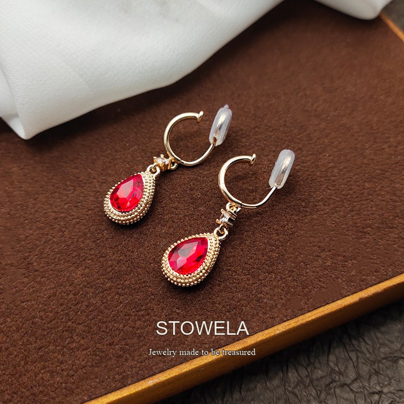 Lumière Teardrop Crystal Clip-On Earrings product image 2