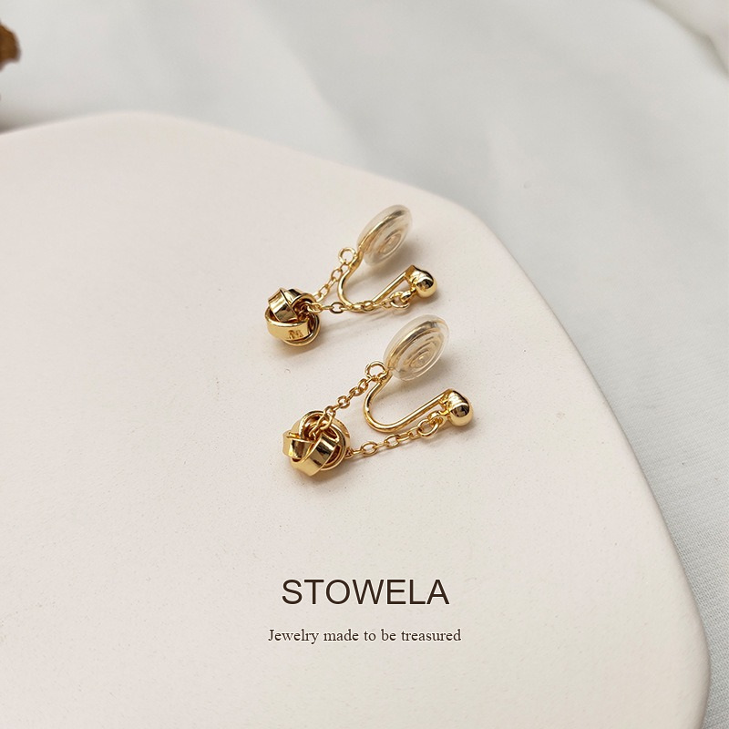Élan Knot Clip-On Drop Earrings product image 2