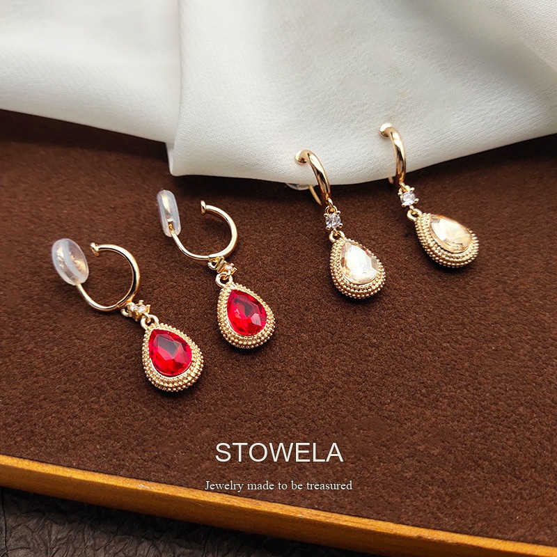 Lumière Teardrop Crystal Clip-On Earrings product image 4