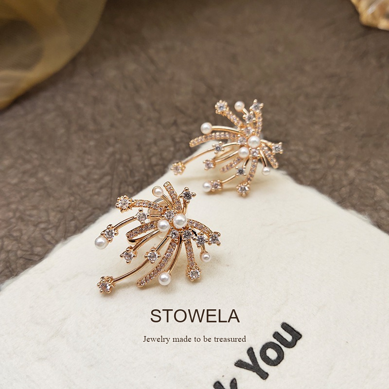 Vesper Pearl Crystal Starburst Stud Earrings product image 5