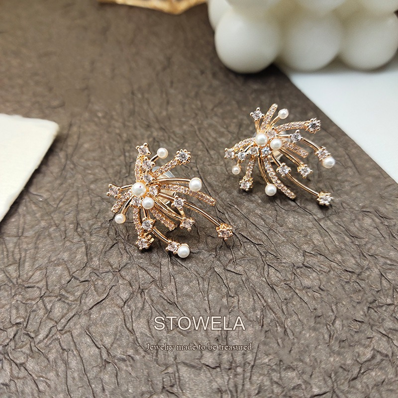 Vesper Pearl Crystal Starburst Stud Earrings product image 6