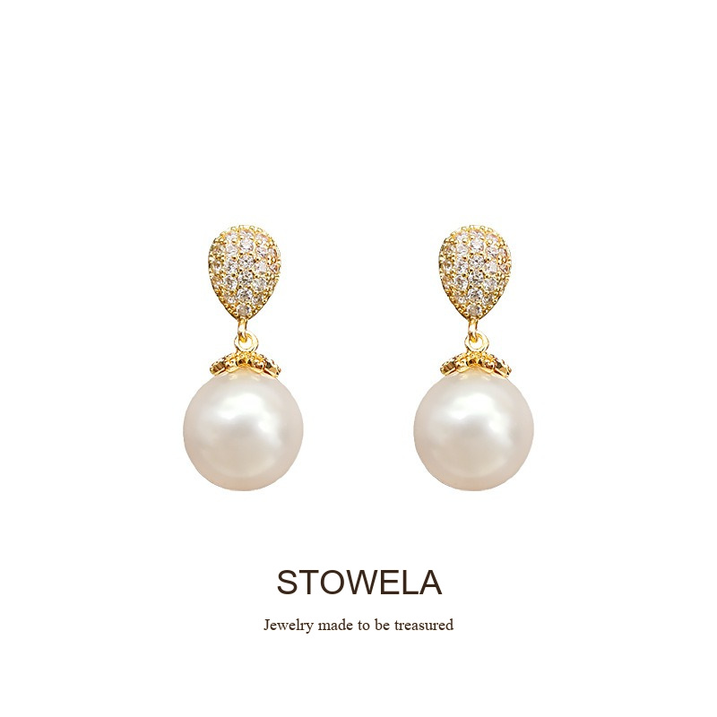 Élan Teardrop Pearl Crystal Clip-On Earrings product image 7