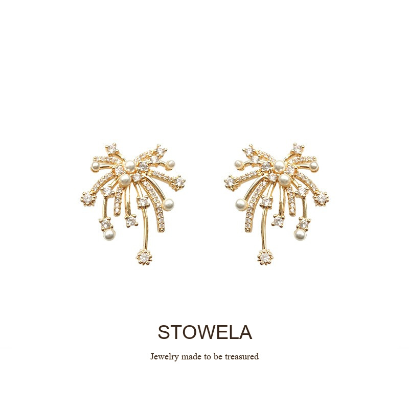 Vesper Pearl Crystal Starburst Stud Earrings product image 7