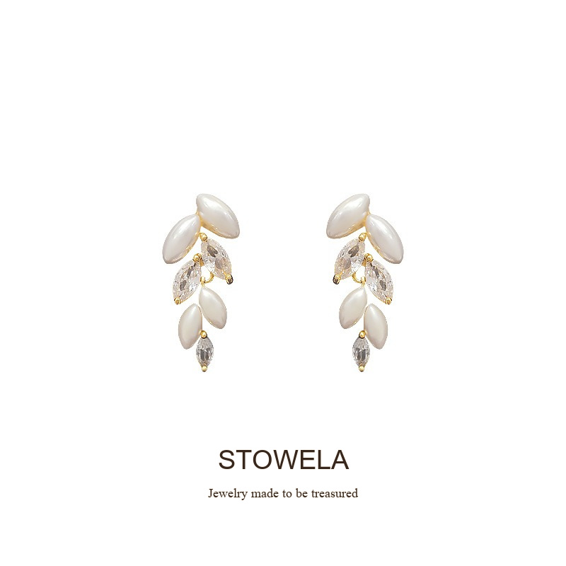 Vesper Wheat Ear Pearl Crystal Clip-On Drop Earrings product image 8