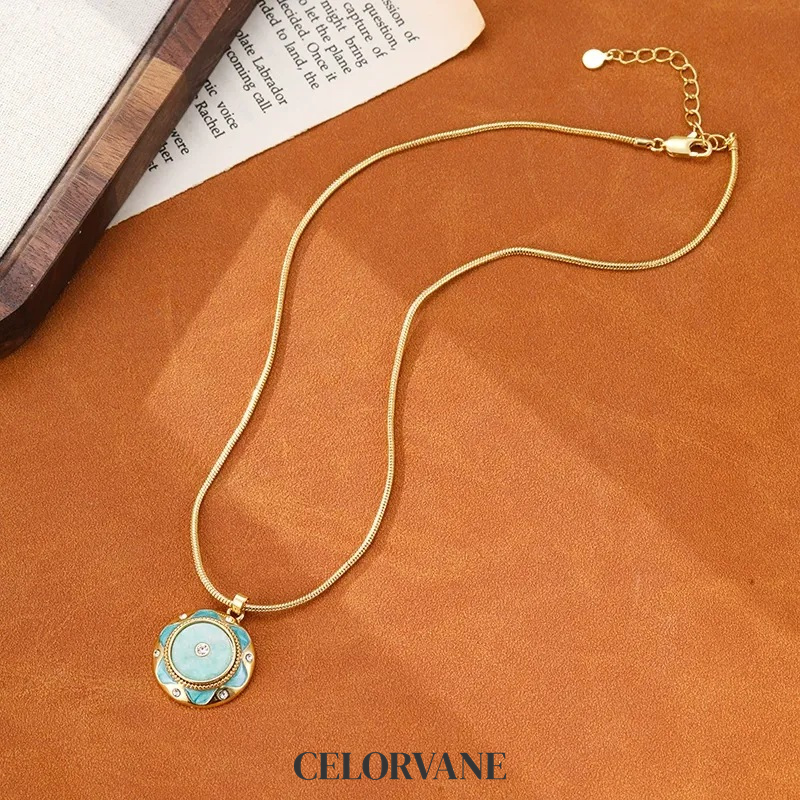 Amara Lustre Floral Enamel Pendant Necklace product image 6