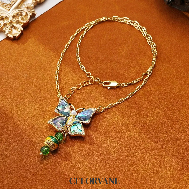 Rosalie Nocturne Butterfly Fringe Pendant Necklace product image 1