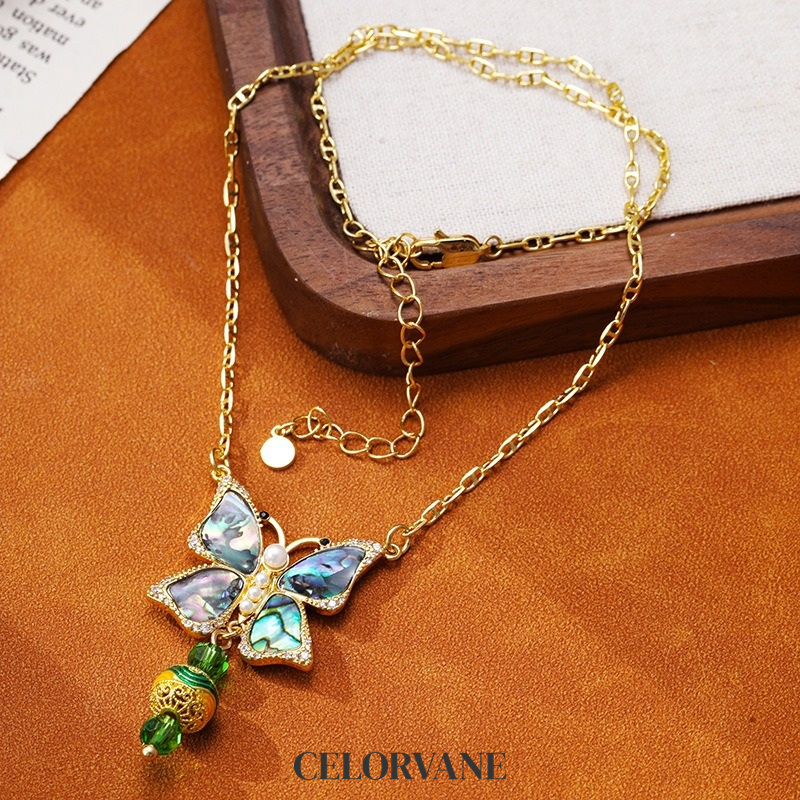 Rosalie Nocturne Butterfly Fringe Pendant Necklace product image 2