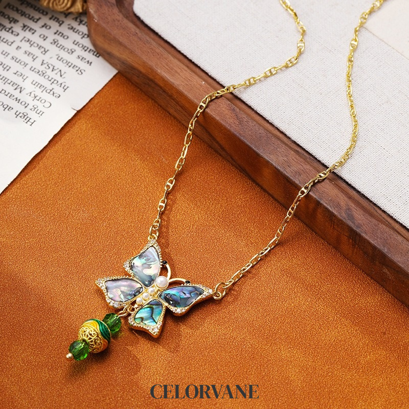 Rosalie Nocturne Butterfly Fringe Pendant Necklace product image 4