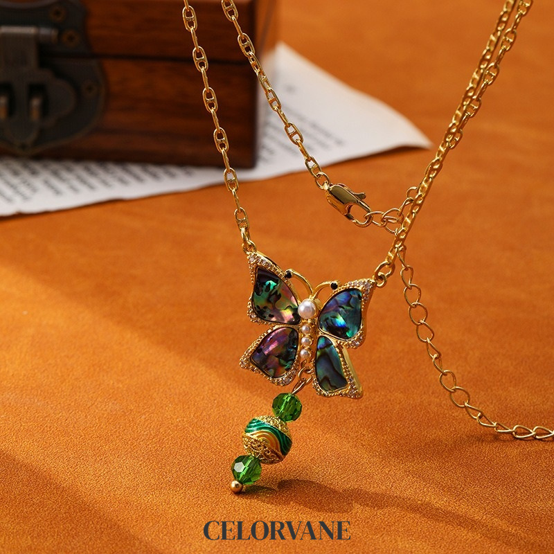 Rosalie Nocturne Butterfly Fringe Pendant Necklace product image 5