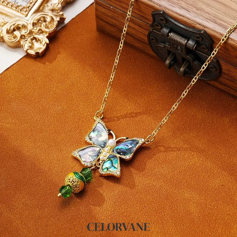 Rosalie Nocturne Butterfly Fringe Pendant Necklace product image 6