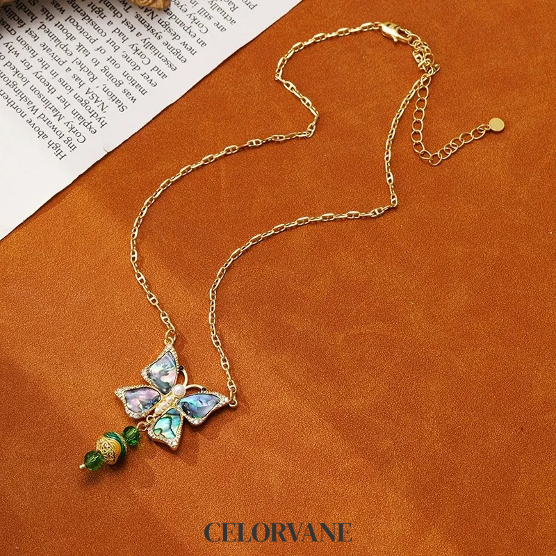 Rosalie Nocturne Butterfly Fringe Pendant Necklace product image 7