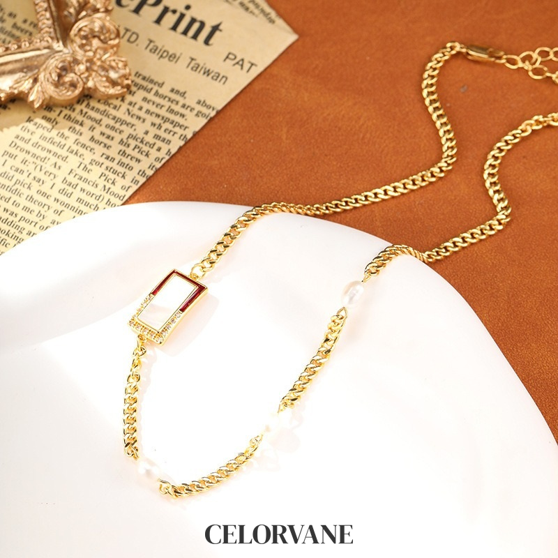 Amara Reverie Pearl Geometric Chain Bracelet product image 2