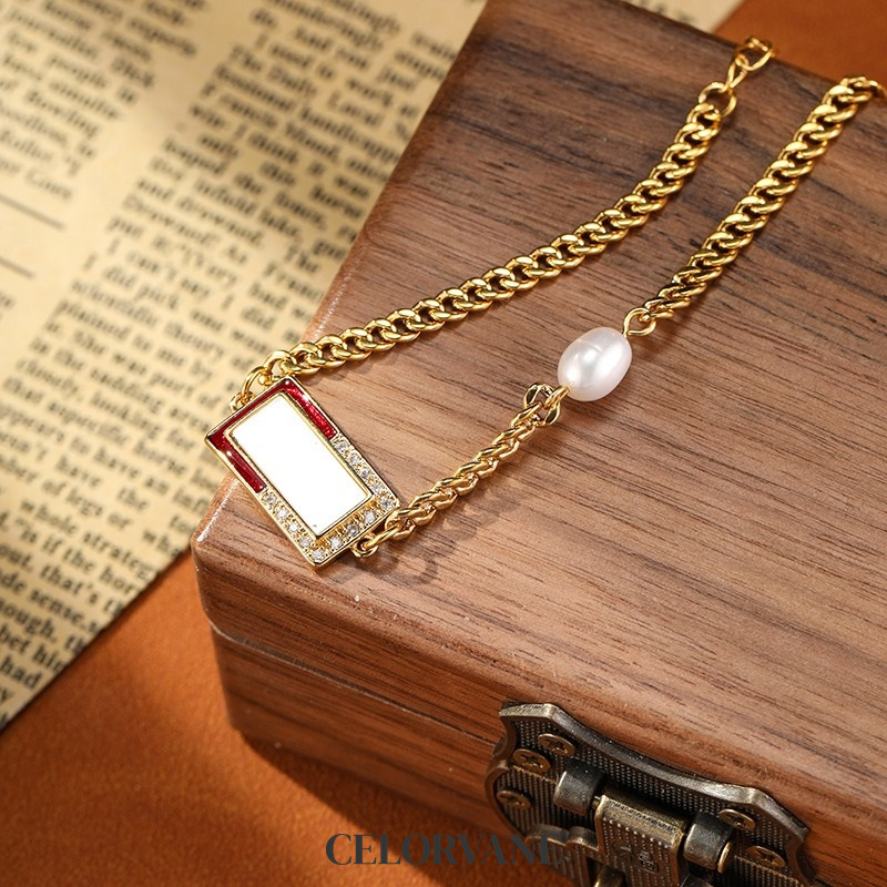 Amara Reverie Pearl Geometric Chain Bracelet product image 3