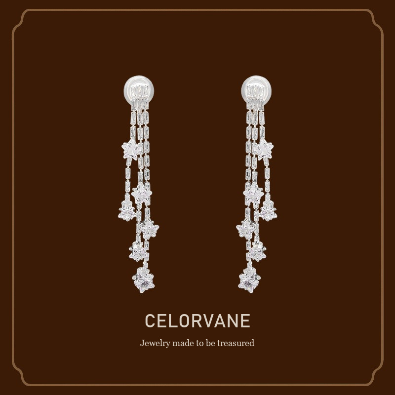 Vesper Star Crystal Clip-On Earrings Celorvane cover image