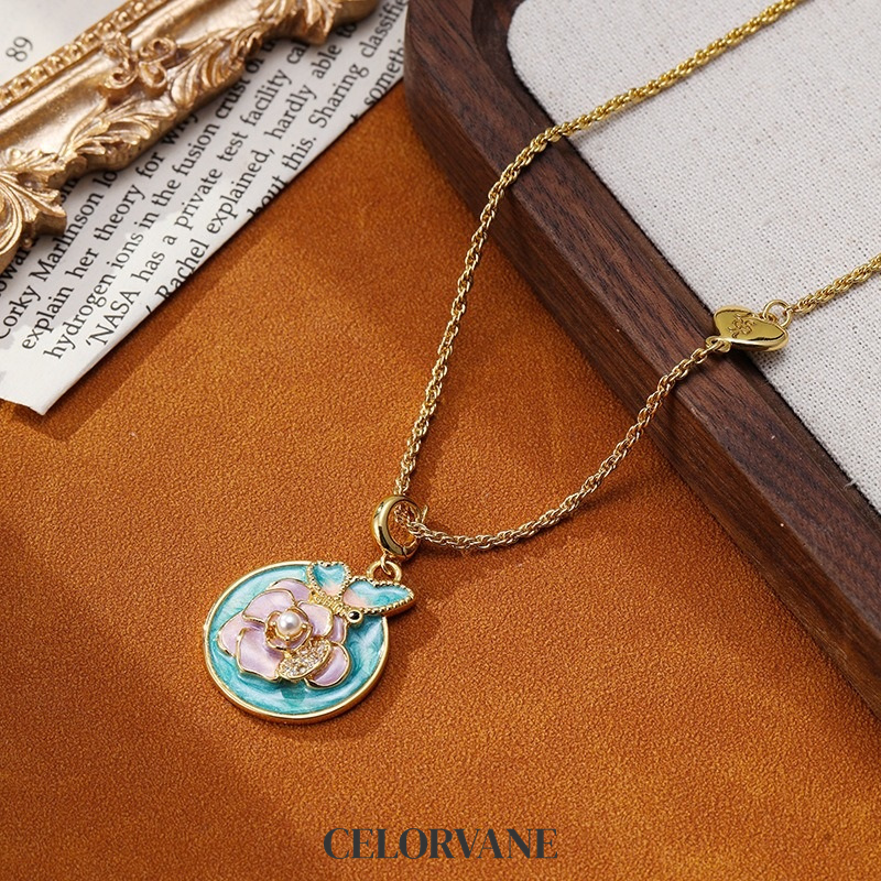 Valentina Halo Butterfly Floral Pendant Necklace product image 2