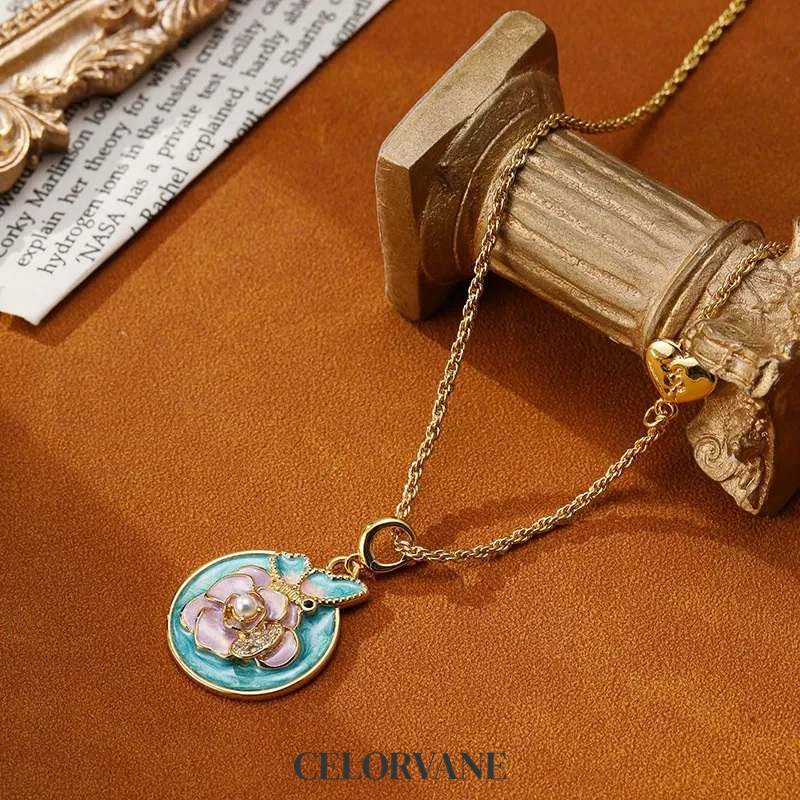 Valentina Halo Butterfly Floral Pendant Necklace product image 7