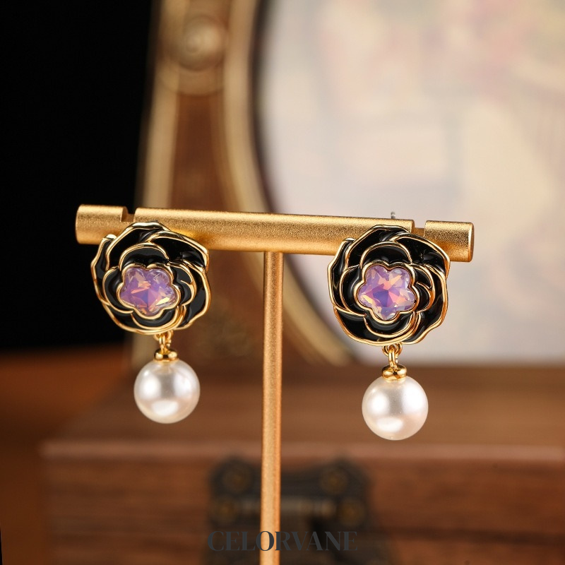 Marielle Gleam Camellia Enamel Drop Earrings product image 6