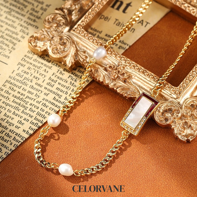 Noelle Nocturne Pearl Geometric Chain Bracelet product image 2
