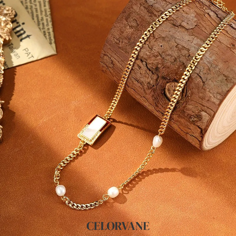 Noelle Nocturne Pearl Geometric Chain Bracelet product image 6