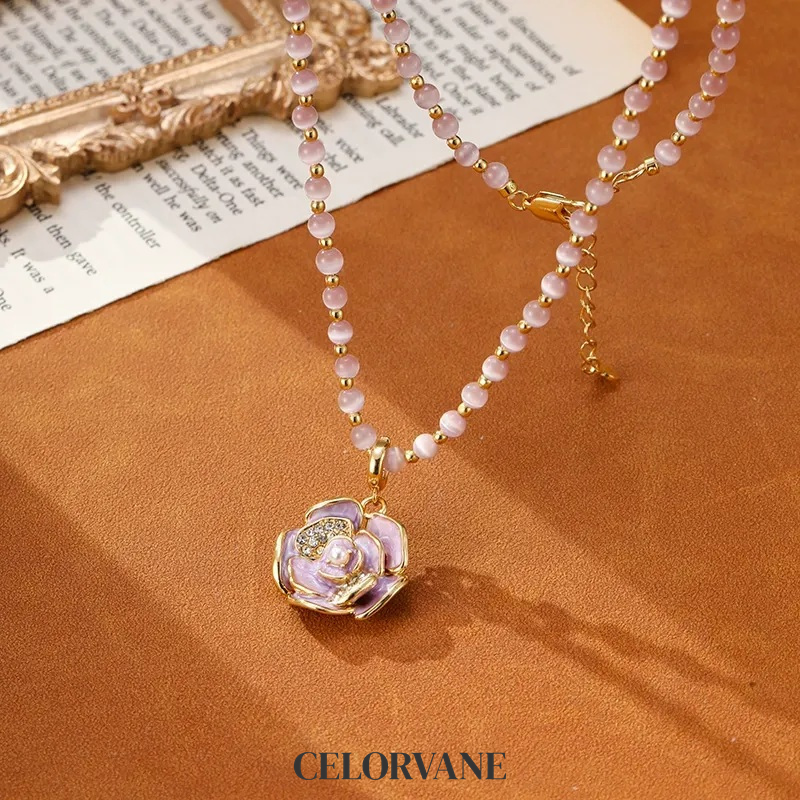 Liora Lustre Camellia Cat-Eye Pendant Necklace product image 1
