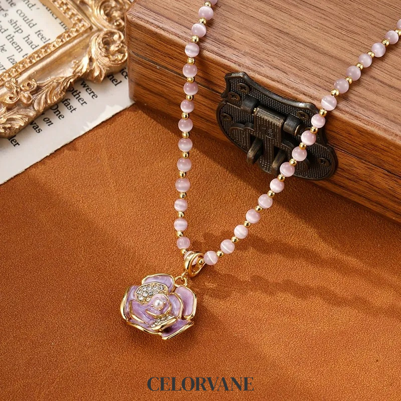Liora Lustre Camellia Cat-Eye Pendant Necklace product image 6