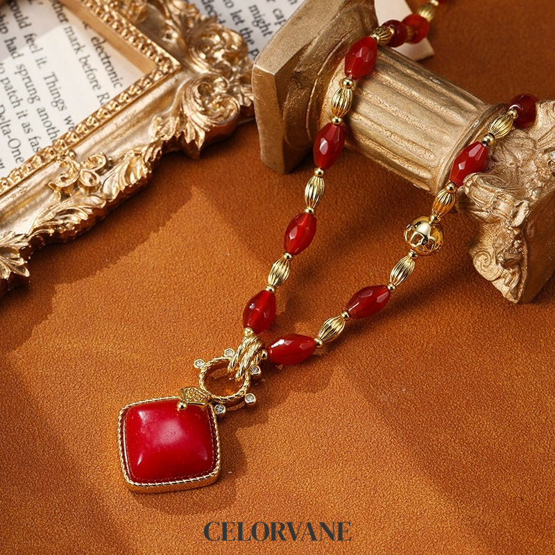 Evadne Muse Garnet-Tone Pendant Necklace product image 2