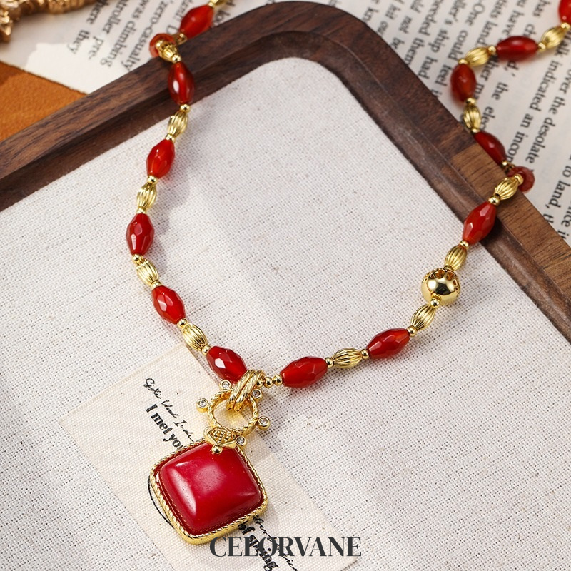Evadne Muse Garnet-Tone Pendant Necklace product image 3
