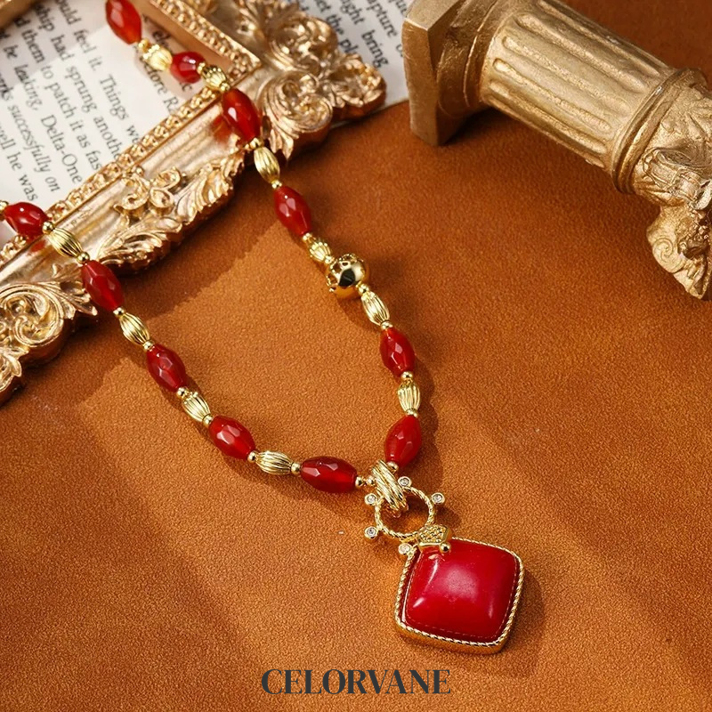 Evadne Muse Garnet-Tone Pendant Necklace product image 6