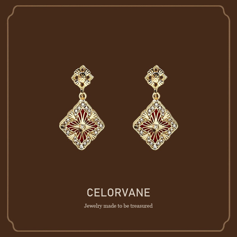Aurelia Diamond-Shaped Clip-On Earrings Celorvane cover image