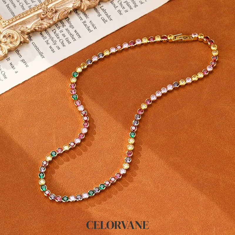Solene Reverie Crystal Multicolor Chain Bracelet product image 1