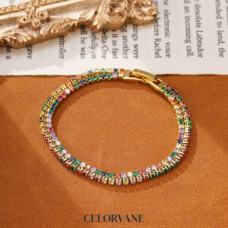 Solene Reverie Crystal Multicolor Chain Bracelet product image 2