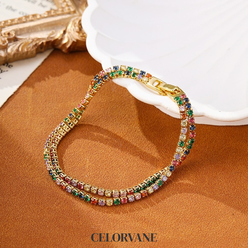 Solene Reverie Crystal Multicolor Chain Bracelet product image 4